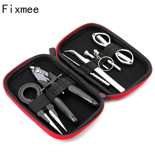 8 in 1 DIY Repair Tool Kit + Pliers Ceramics Tweezers Folding Scissors Coil Jig Screwdriver Hand Tool Set