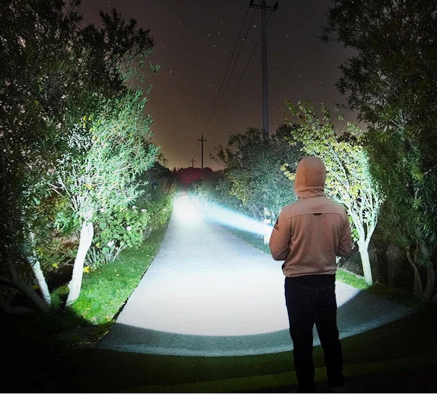 Strong Flashlight Focusing Led Light Rechargeable Super Bright LED Outdoor Xenon Lamp